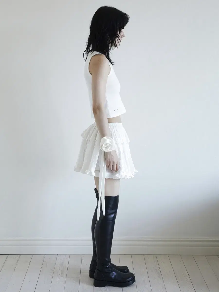 데어드 raw edge coin dot tutu skirt